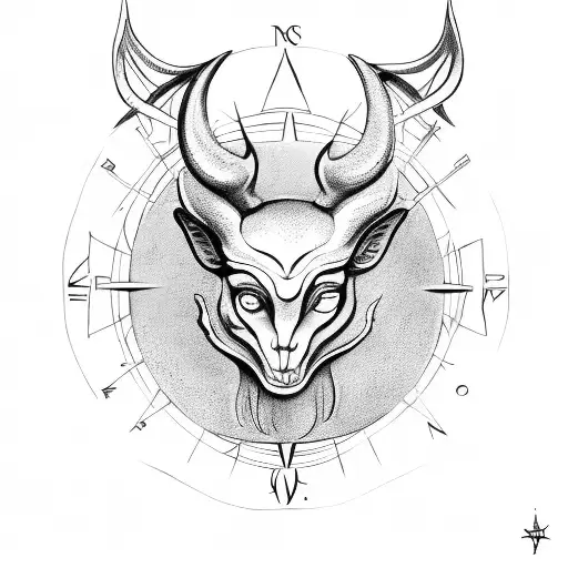 hecate baphomet Nordic compass tattoo design idea