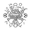 crosses, clouds, angels, clouds, birth dates tattoo design idea