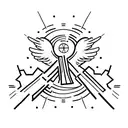 crosses, clouds, angels, clouds, birth dates tattoo design idea