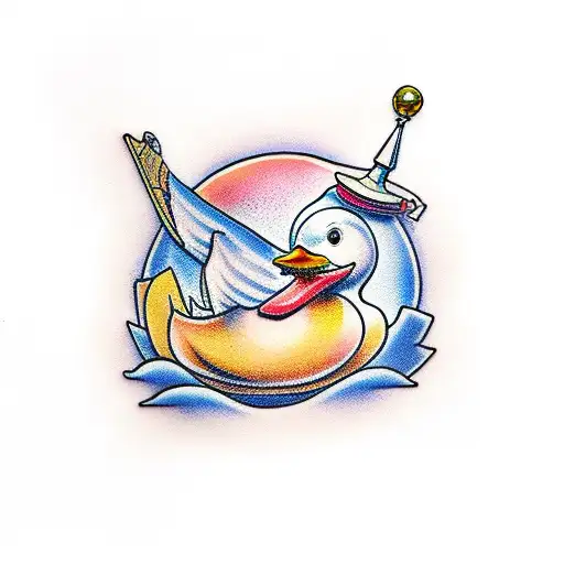 rubber duck tattoo design idea