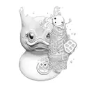 rubber duck tattoo design idea