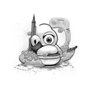 rubber duck tattoo design idea