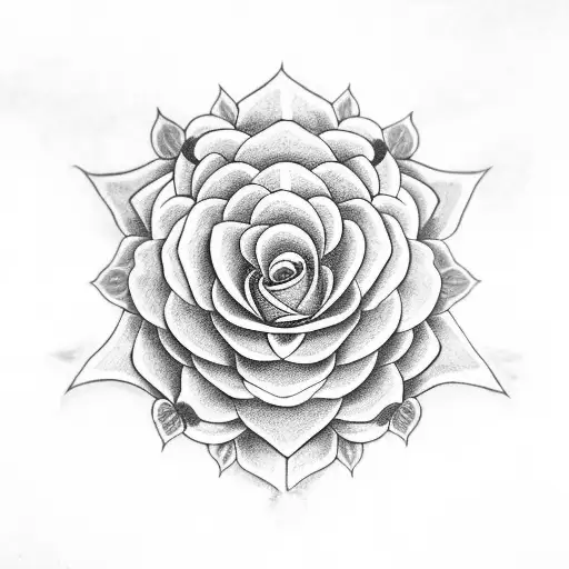 roses with mandala tattoo design idea