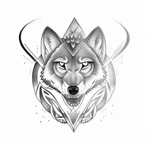 Design a tattoo of a shark and a wolf intertwined, symbolizing strength and resilience tattoo design idea