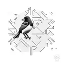 Australian magpie  tattoo design idea