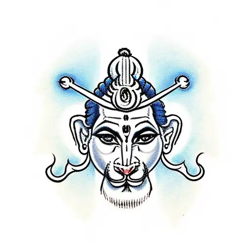 shiva and hanuman tattoo design idea