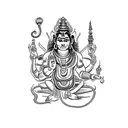 shiva and hanuman tattoo design idea