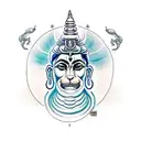 shiva and hanuman tattoo design idea