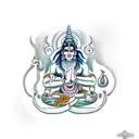 shiva and hanuman tattoo design idea