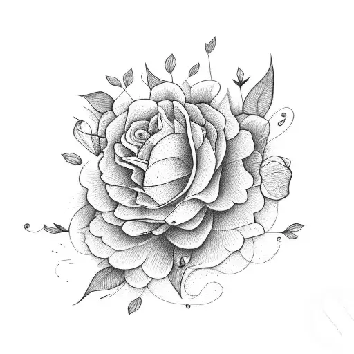 march birthflower bouquet tattoo design idea