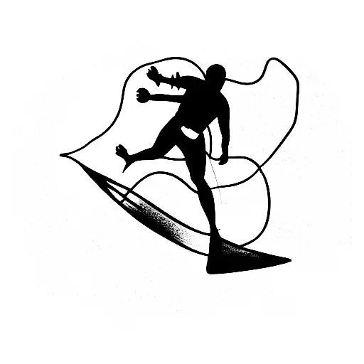 kitesurfing and scuba diving tattoo design idea