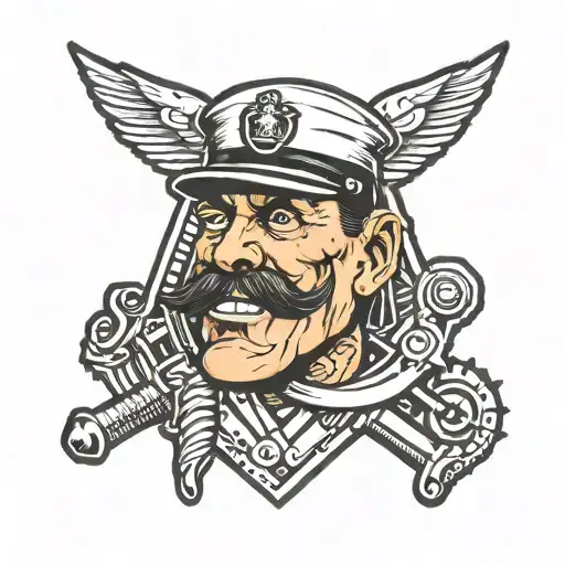 prison officer cartoon screw  tattoo design idea