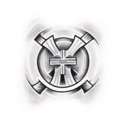 Christian Cross scroll tattoo design idea
