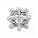 Christian Cross scroll tattoo design idea