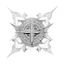 Christian Cross scroll tattoo design idea