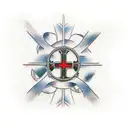 Christian Cross scroll tattoo design idea