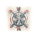 Christian Cross scroll tattoo design idea