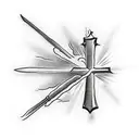 Christian Cross with scroll tattoo design idea