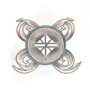 Christian Cross with scroll tattoo design idea