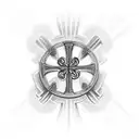 Christian Cross with scroll tattoo design idea