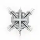 Christian Cross with scroll tattoo design idea
