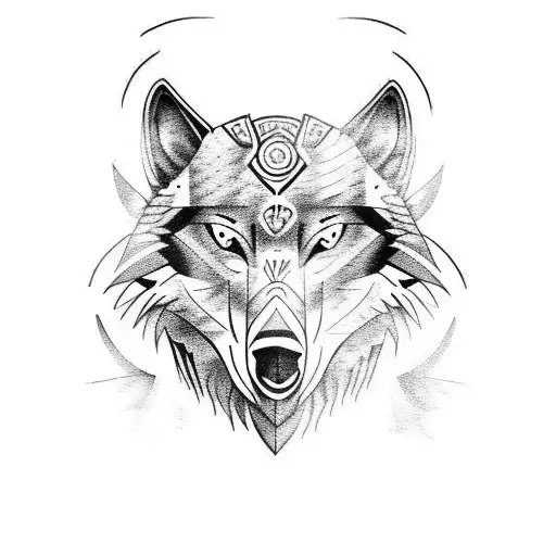 Raven Wolf tattoo design idea