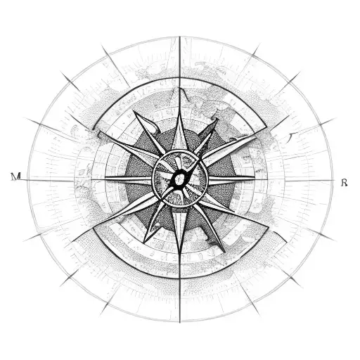 mortar, compass, map of Ukraine tattoo design idea