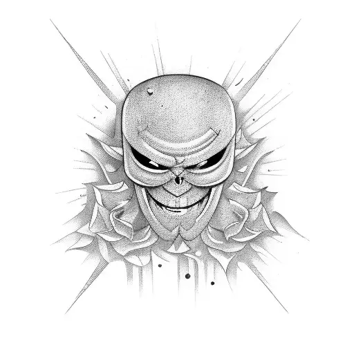 happy sad mask tattoo design idea