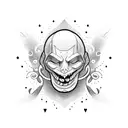 happy sad mask tattoo design idea