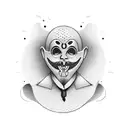 happy sad mask tattoo design idea