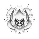 happy sad mask tattoo design idea