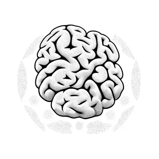 A brain-shaped succulent garden, representing the growth and healing that comes from therapy tattoo design idea