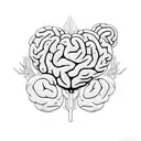 A brain-shaped succulent garden, representing the growth and healing that comes from therapy tattoo design idea