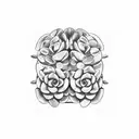 A brain-shaped succulent garden, representing the growth and healing that comes from therapy tattoo design idea