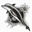 Dolphin with legs tattoo design idea