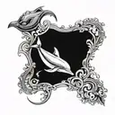 Dolphin with legs tattoo design idea