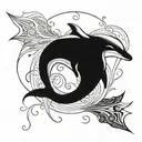 Dolphin with legs tattoo design idea
