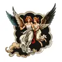 angels flying tattoo design idea