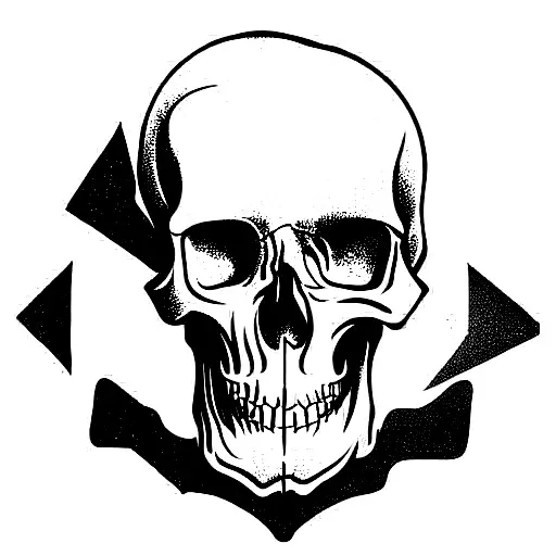 tomb skull tattoo design idea