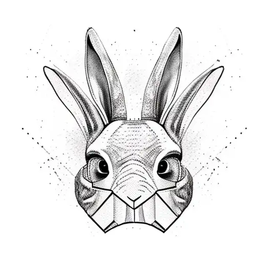 rabbit with hannibal lecter mask tattoo design idea