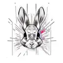 rabbit with hannibal lecter mask tattoo design idea