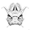 rabbit with hannibal lecter mask tattoo design idea