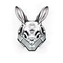 rabbit with hannibal lecter mask tattoo design idea