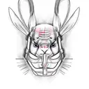 rabbit with hannibal lecter mask tattoo design idea