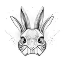 rabbit with hannibal lecter mask tattoo design idea