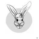 rabbit with hannibal lecter mask tattoo design idea