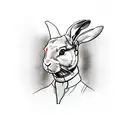 rabbit with hannibal lecter mask tattoo design idea