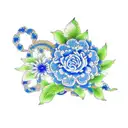blue porcelain flower pattern  tattoo design idea
