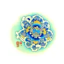 blue porcelain flower pattern  tattoo design idea