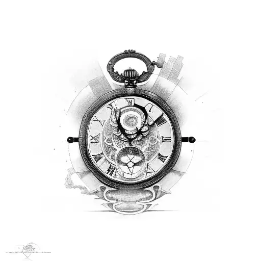 reloj  con dios chronos  tattoo design idea